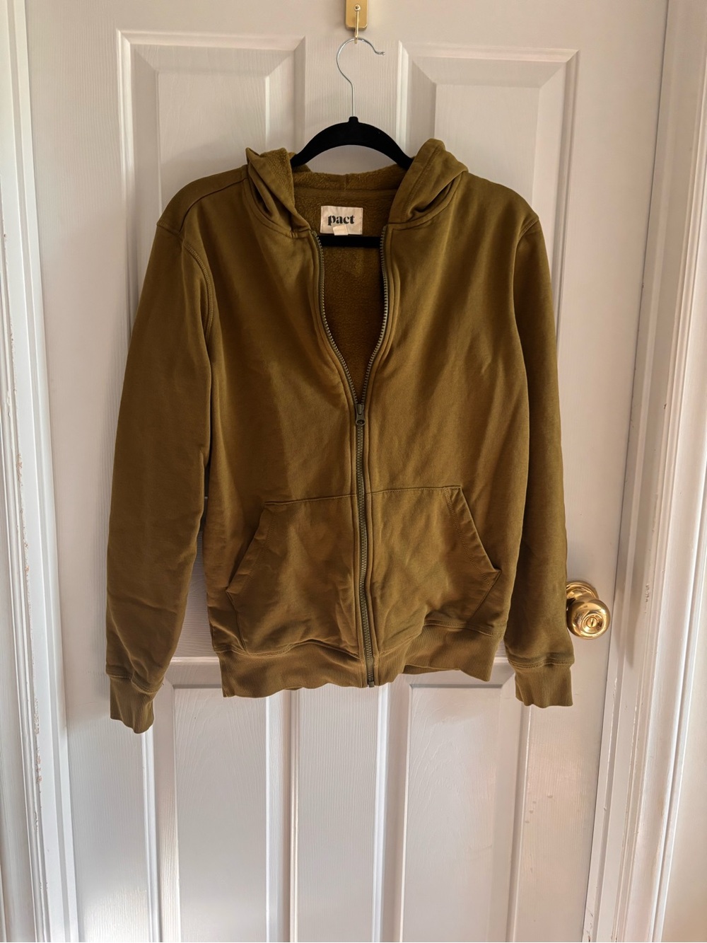 Pact Olive Green Full-Zip Hooded Sweatshirt Unisex